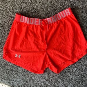 Under Armour Women’s Neon Orange High Waist Training Shorts